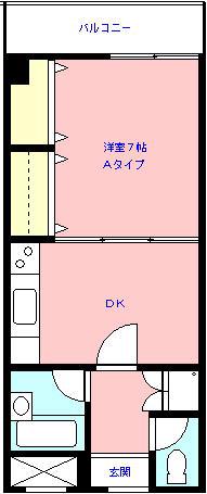 ルミエール幕張(1DK/1階)の間取り写真