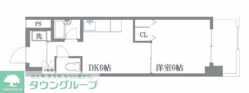 小金井本町ビル(1DK/9階)の間取り写真