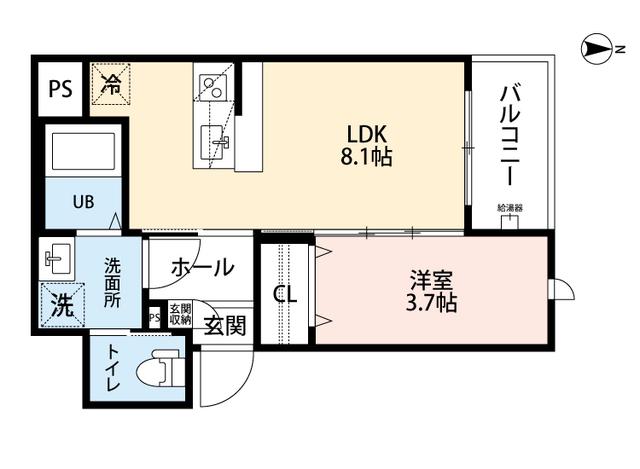 ROBOT HOME 平野(1LDK/1階)の間取り写真