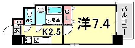 フロイデ(1K/3階)の間取り写真