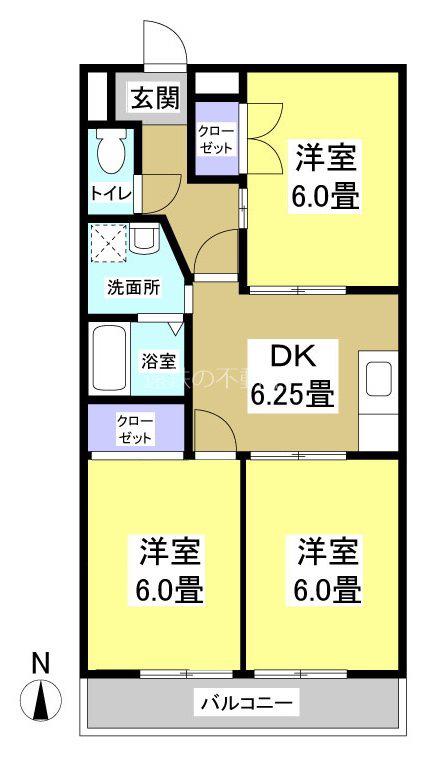 サンレイク和泉(3DK/4階)の間取り写真