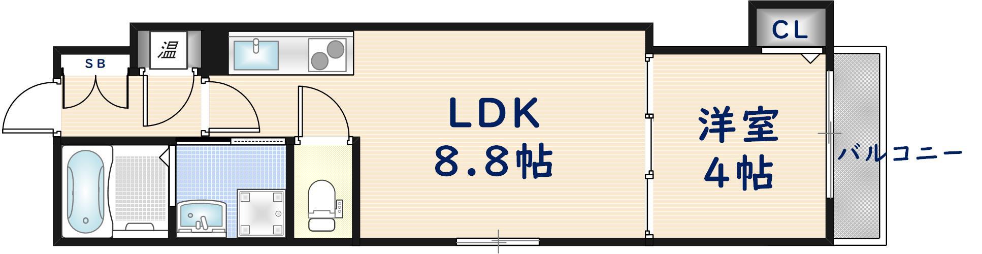 LEPUS御厨B(1LDK/2階)の間取り写真