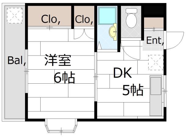 サンハイム西口(1DK/1階)の間取り写真