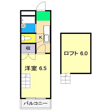 ピュア高須II(1K/4階)の間取り写真