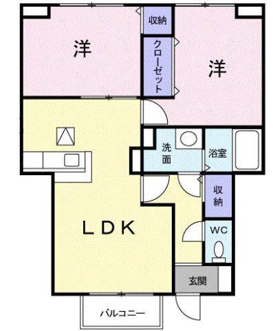 エターナル(2LDK/1階)の間取り写真