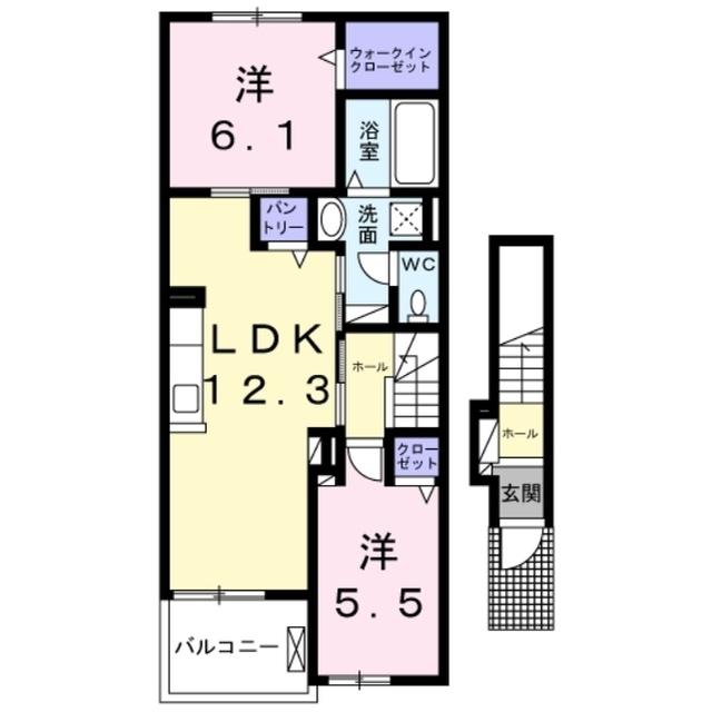 フォレ リジェール(2LDK/2階)の間取り写真