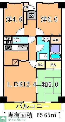 ヴェルドミールゆりのき台(3LDK/2階)の間取り写真