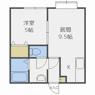 シーズンズ元町(1LDK/3階)の間取り写真