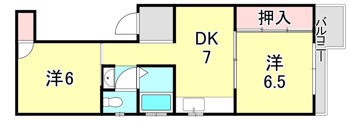 池田マンション(2DK/4階)の間取り写真
