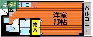 ハーモニービル(ワンルーム/3階)の間取り写真