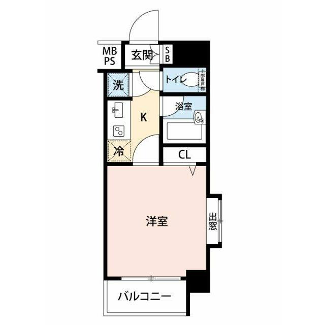 菱和パレス田園調布東(1K/4階)の間取り写真