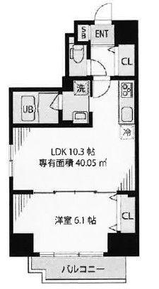 S.S.キューベライズ(1LDK/8階)の間取り写真