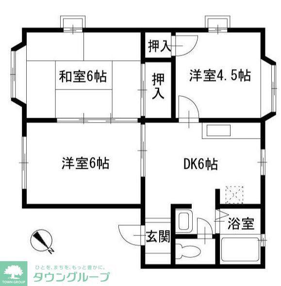 テラスハイム(3DK/2階)の間取り写真