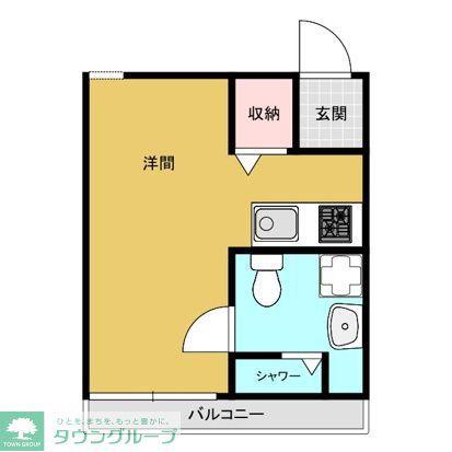 アメニティ大久保(ワンルーム/2階)の間取り写真