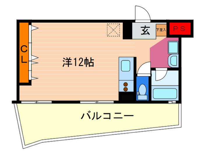 PRIMEIKU北白川(ワンルーム/3階)の間取り写真