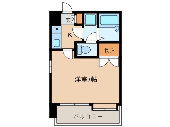 ダイアパレス姪浜(1K/3階)の間取り写真