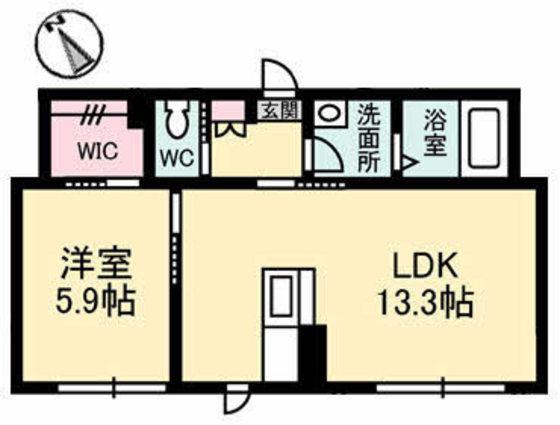 なでしこくるめ木(1LDK/1階)の間取り写真