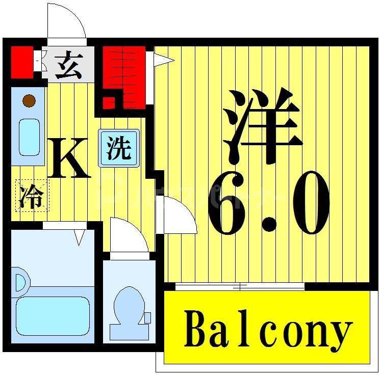 TATERU APARTMENT 足立区梅田4丁目(1K/1階)の間取り写真