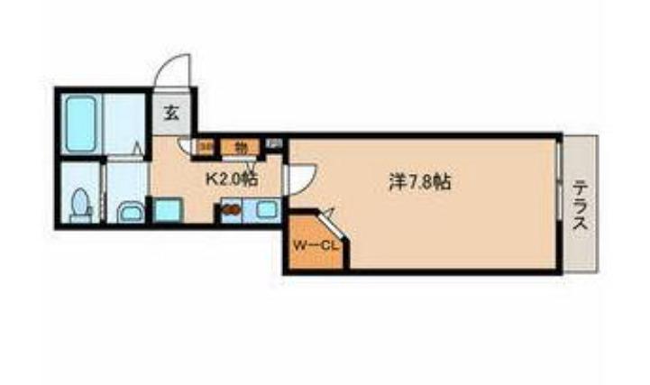 クレストハイム(1K/1階)の間取り写真