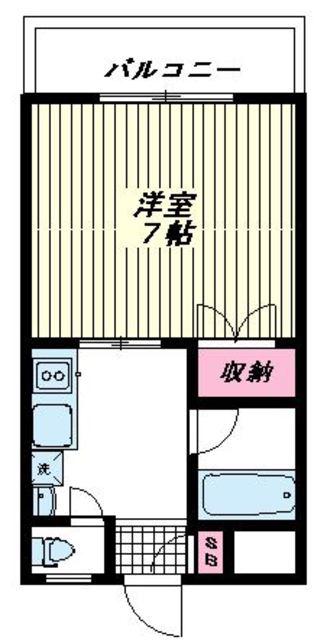 サンライズハウス(1K/3階)の間取り写真