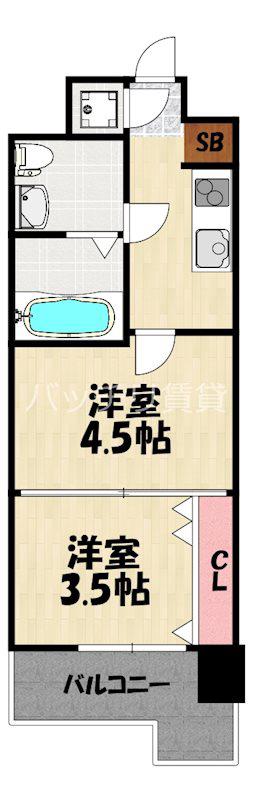 NO55WES.PROJECT博多(2K/5階)の間取り写真