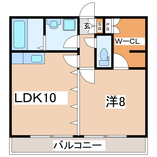 ピース・アンド・ローレル(1LDK/1階)の間取り写真