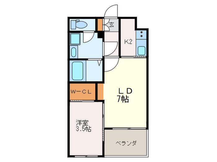 リアンレガーロ井尻駅前壱番館(1LDK/1階)の間取り写真