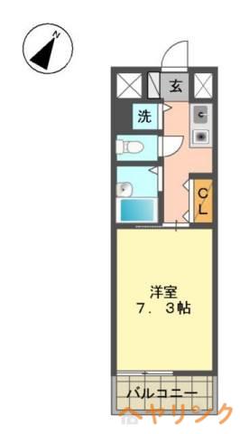 THE QOL(1K/8階)の間取り写真