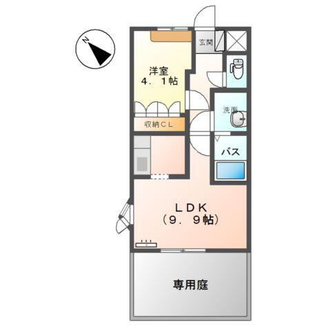 ラフール(1LDK/1階)の間取り写真
