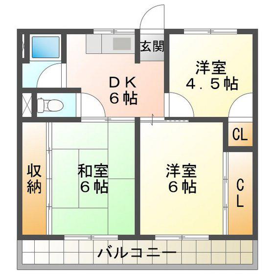 GRATO SUZUKA(3DK/1階)の間取り写真