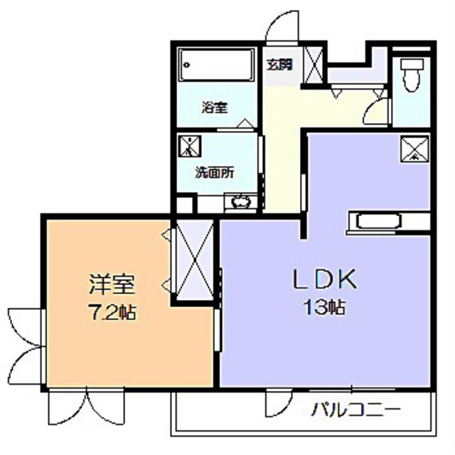 ベルミナールA(1LDK/3階)の間取り写真