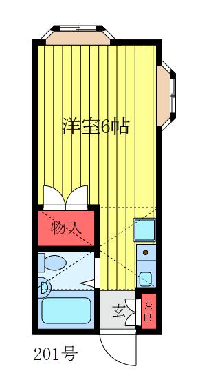 光コーポ寺尾(ワンルーム/2階)の間取り写真
