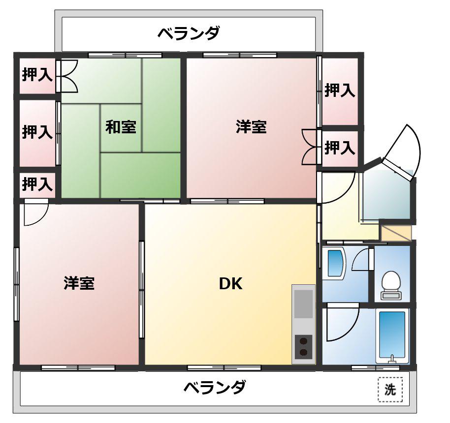 佐々木マンション(3DK/3階)の間取り写真