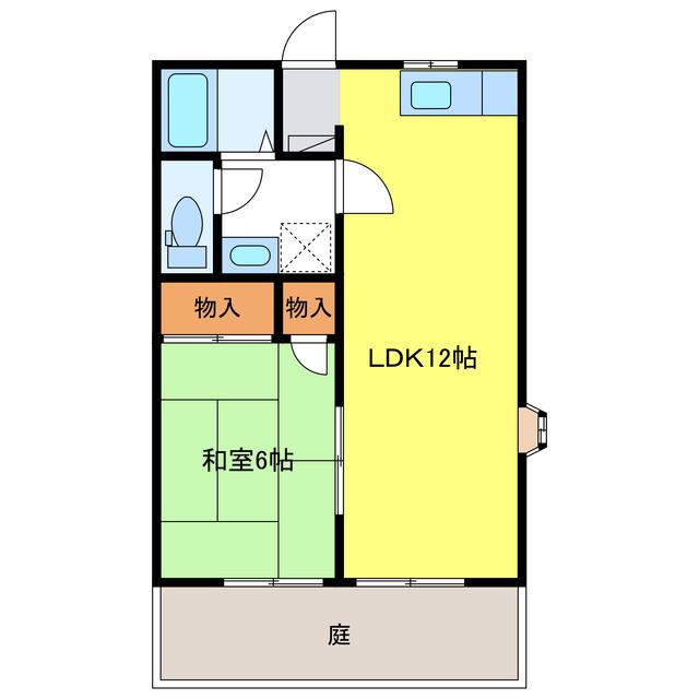 MUヒルズA(1LDK/1階)の間取り写真