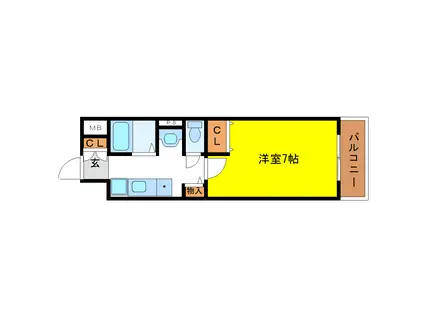 グランパレ(1K/1階)の間取り写真