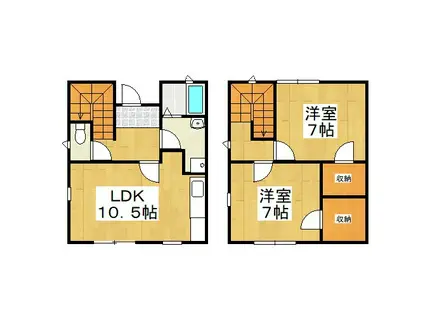 メゾネット C(2LDK/1階)の間取り写真