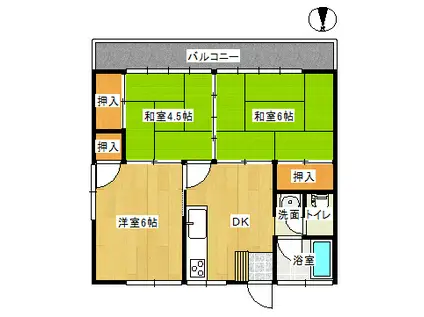 アイティ楠(3DK/2階)の間取り写真