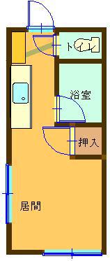 ハイツ松山(ワンルーム/2階)の間取り写真