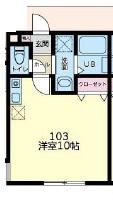 ESCALIER堀ノ内(ワンルーム/1階)の間取り写真