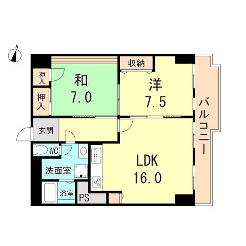 東急ドエル摩耶(1SLDK/4階)の間取り写真