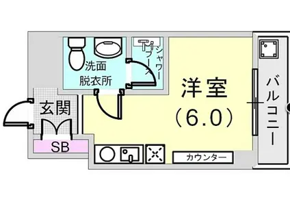 篠原ライフ(ワンルーム/3階)の間取り写真