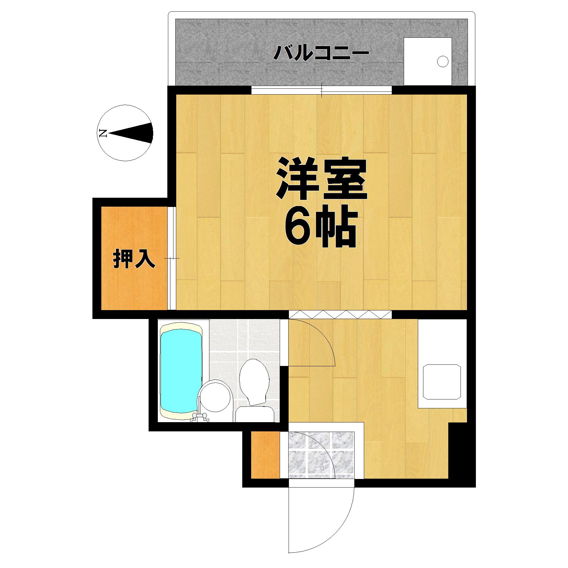 コータース小森(1K/2階)の間取り写真