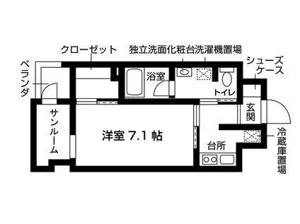 エスト日比野(1K/7階)の間取り写真