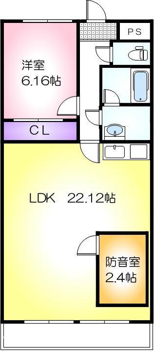 NH菰口(1LDK/3階)の間取り写真