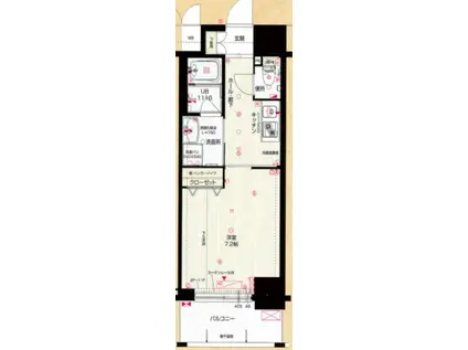 エイペックス神戸みなと元町コーストライン(1K/12階)の間取り写真