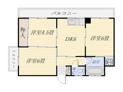 第二旭ビル(3DK/3階)の間取り写真