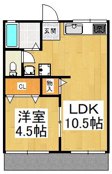 阪口ハイツ(1LDK/1階)の間取り写真