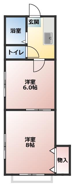 シャトレ・ラ・セーヌ(2K/2階)の間取り写真