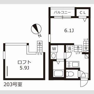 クレール城西(1SK/1階)の間取り写真