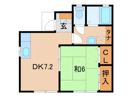 Kハウス和田(1DK/1階)の間取り写真